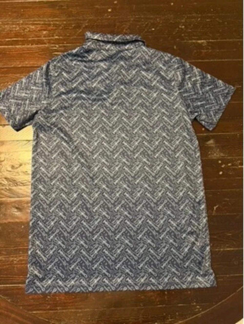 BCG Golf Boys XL 18-20 Polo Guitar Print Navy Blue Performance Shirt